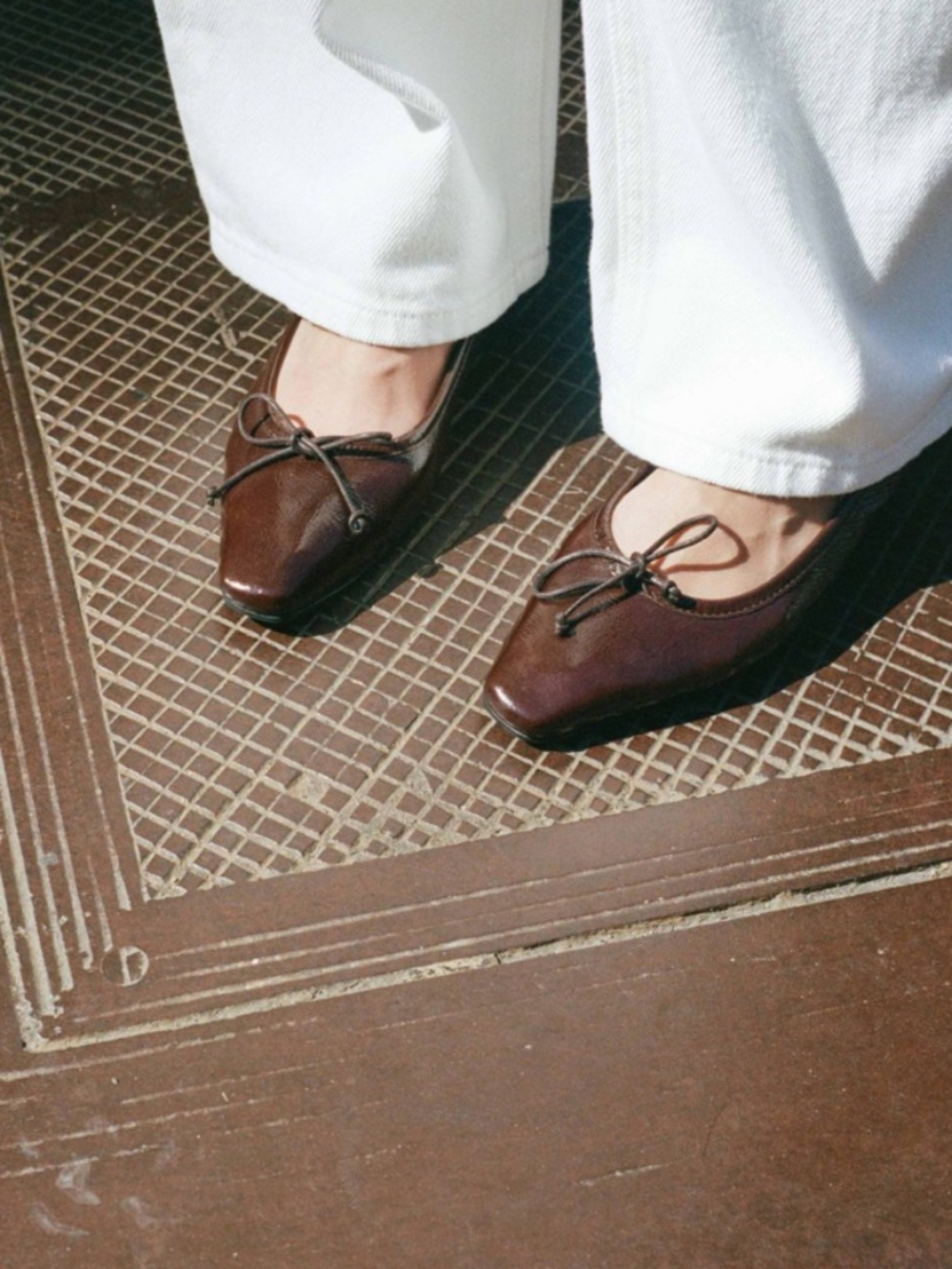 About Arianne Mina Patent Brown Ballet Pumps (38)